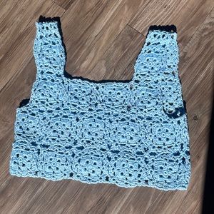 Cider Blue Crochet crop top